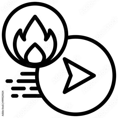 fire quickly fast sending delivery service simple line icon