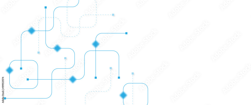 Fototapeta premium Abstract futuristic technology background. Technology background with crossed lines and dots.