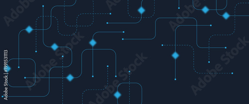 Abstract digital AI circuit board background with tech icons. Digital technology motherboard texture design. Engineering circuit board concept for poster, header, banner, website, presentation