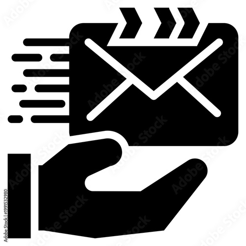 sending delivery fast quickly service support solid glyph icon