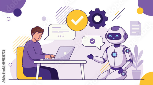 Human collaborating with an ai assistant through digital communication tools
