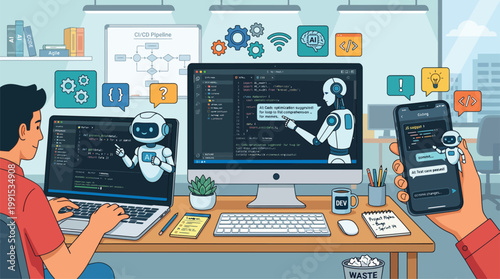 Collaborating with robots in a modern coding workspace environment