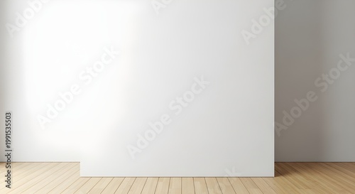 Minimalist white wall and wooden floor a study in simplicity and texture
