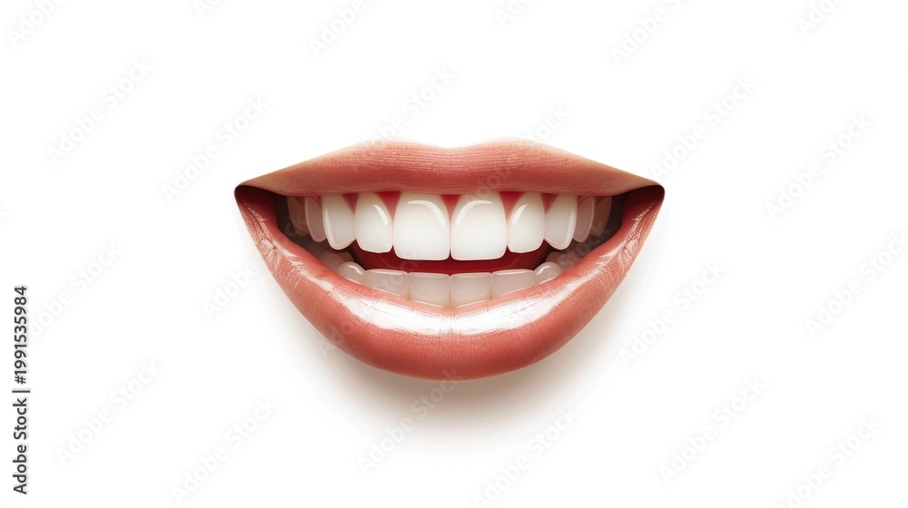 Naklejka premium Create a Smiling, Perfect Teeth Model for Dental Advertisements