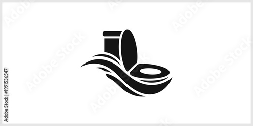 Toilet Icon With Waves