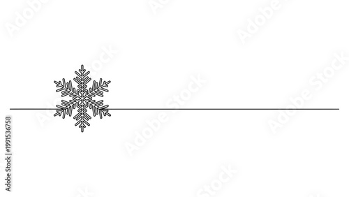 Minimalist snowflake icon on a horizontal line separator.