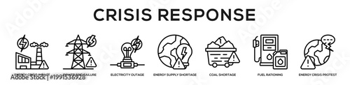 Crisis Response web banner icon illustration concept