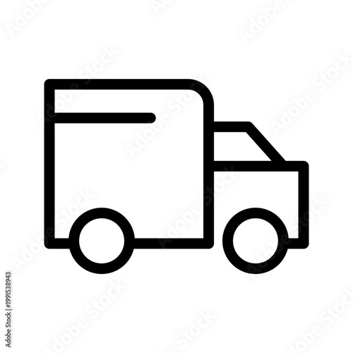 Modern delivery truck icon clean logistics vehicle, cargo transport and efficient shipping service concept visual