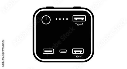 Black Portable Power Bank Charger 1.