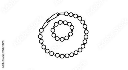 Elegant Black and White Prayer Beads for Spiritual Contemplation.