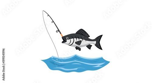 Fish jumping out of water caught.