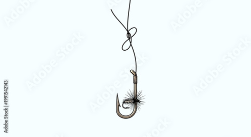 Fishing Hook with Line and Lure.