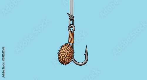 Fishing Hook with Lure Attached.