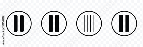 Pause sign. Dark gray icon on transparent background. Pause icon . Vector Illustration . EPS 10 .