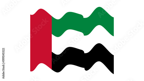 Uae Flag, flat vector illustration