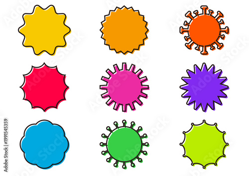 ウイルスの形のカラフルな装飾