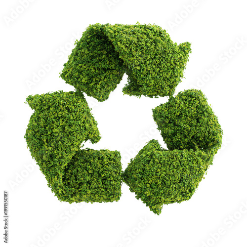 Professional Isolated Recyclable Symbol with Curved Arrows in Green Eco Concept