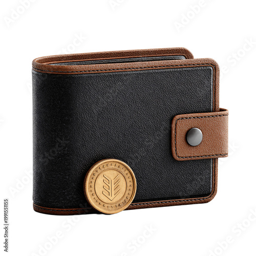 Professional Isolated Wallet Downward Arrow Coin White Background Stock Image