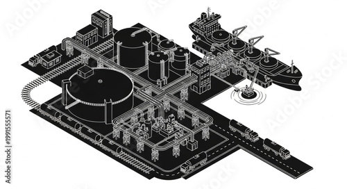 Isometric Circuit Board with Electronic Components.