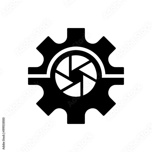 Modern Tech Icon with Black And White.