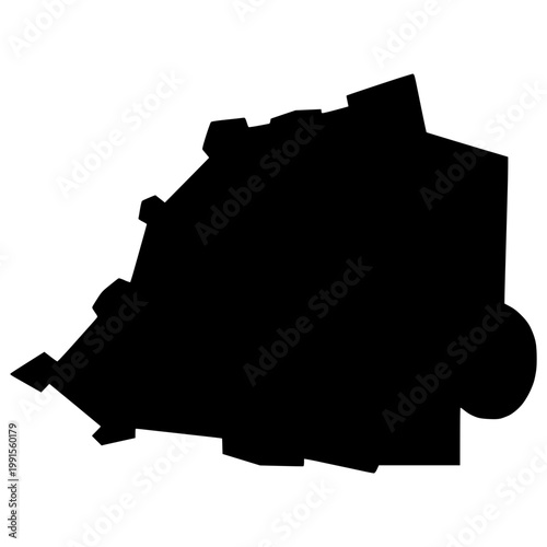 Tableau sur toile Vatican Black Map Flat Design
