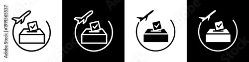 ballot black and white icon design concept