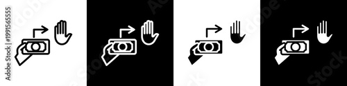 Political Money black and white icon design concept