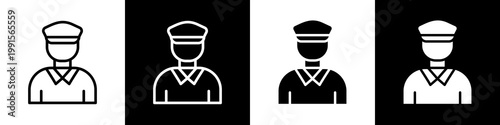 police black and white icon design concept