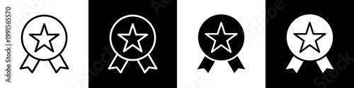 medal black and white icon design concept