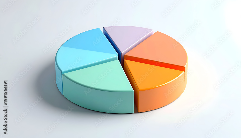 Fototapeta premium A colorful pie chart visually represents proportional data with distinct segments.