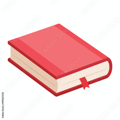 An illustration of a red book lying open on a surface