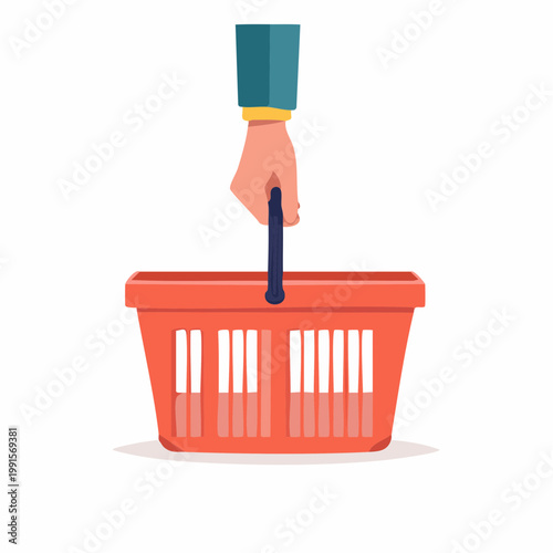 Hand Holding a Shopping Basket