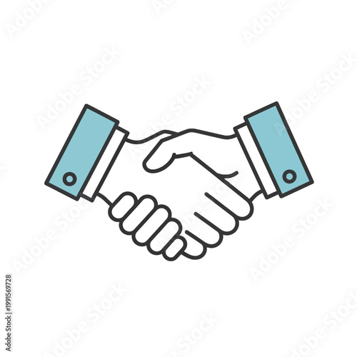 Two hands shaking in agreement, a symbol of cooperation and successful partnership