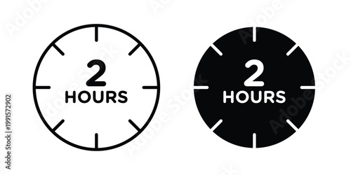 2 hours icon vector design Illustration pack for apps.