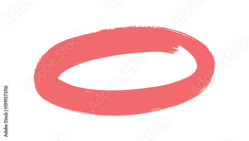 Hand drawn red marker encircle for text highlighting, banners and designs