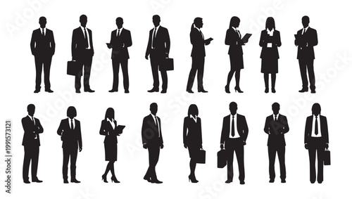 Business People Silhouettes Collection Vector Set
