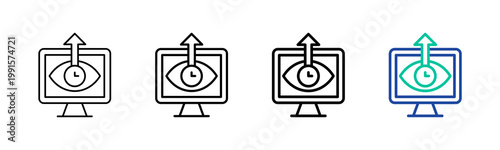 Uptime Monitoring Icon Collection Different Style Outline