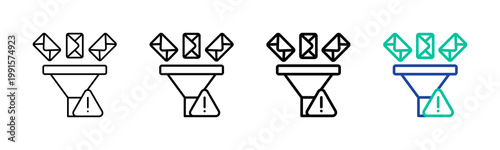 Spam Filter Icon Collection Different Style Outline
