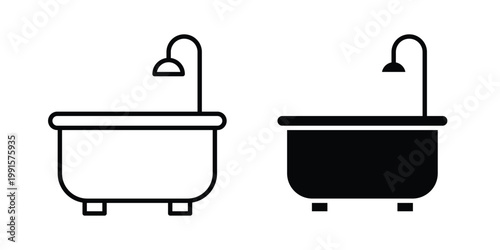 Bath tub icon vector design Illustration pack for apps.