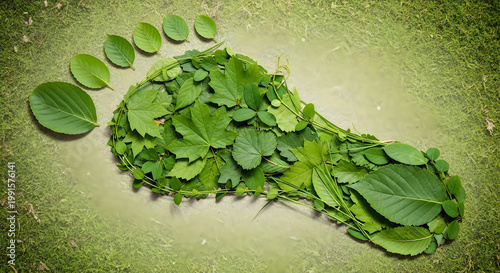 Green Leafy Plant with Coins Artistic Composition illustration