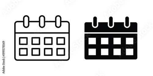 Calendar icon vector design Illustration pack for apps.