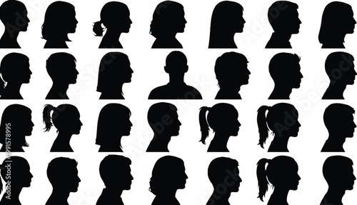 A collection of diverse black silhouettes of people