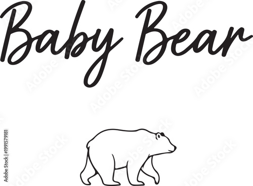 Baby bear with text line text animal wildlife