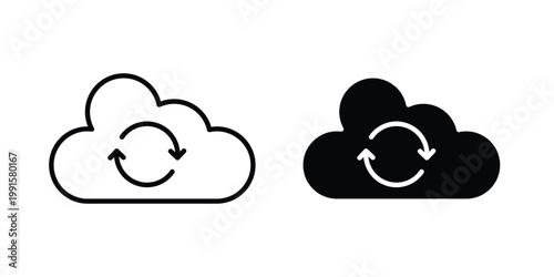 Cloud sync icon vector design Illustration pack for apps.