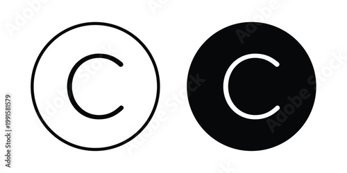 Copyright icon vector design Illustration pack for apps.