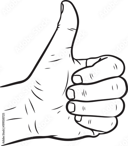 Black and white hand giving a thumbs up approval gesture