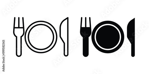 Cutlery icon vector design Illustration pack for apps.