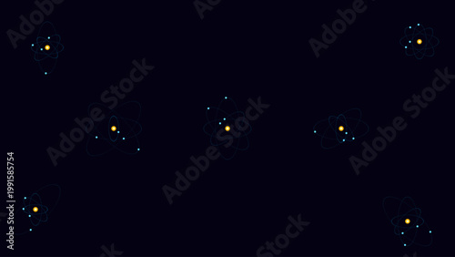 Abstract quantum technology background with glowing particles and interconnected nodes representing high speed data processing and artificial intelligence