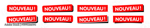 Set of "Nouveau" (New in French) icons