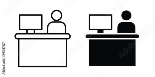 front desk icon vector design Illustration pack for apps.